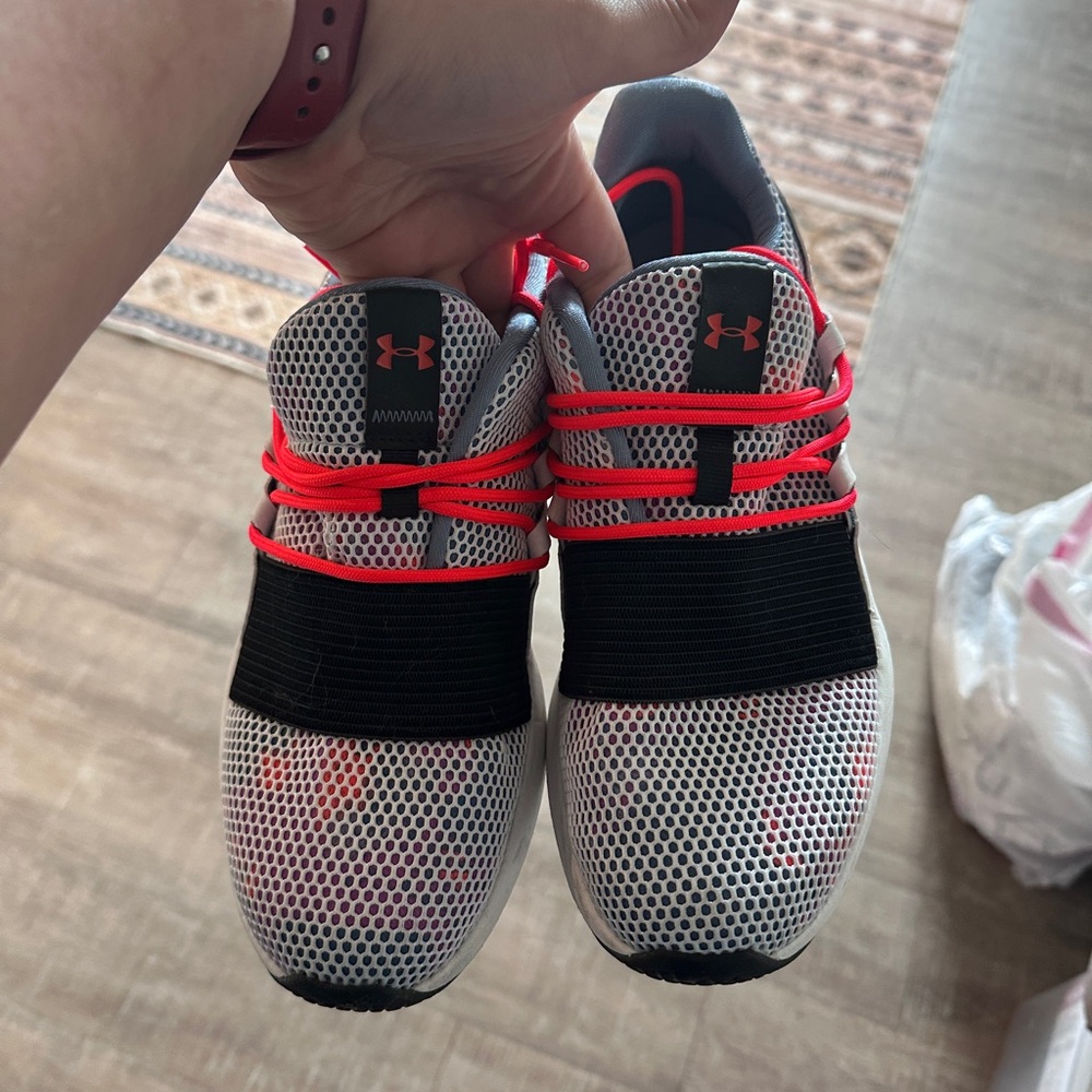 Under Armour Red and White Athletic Shoes
